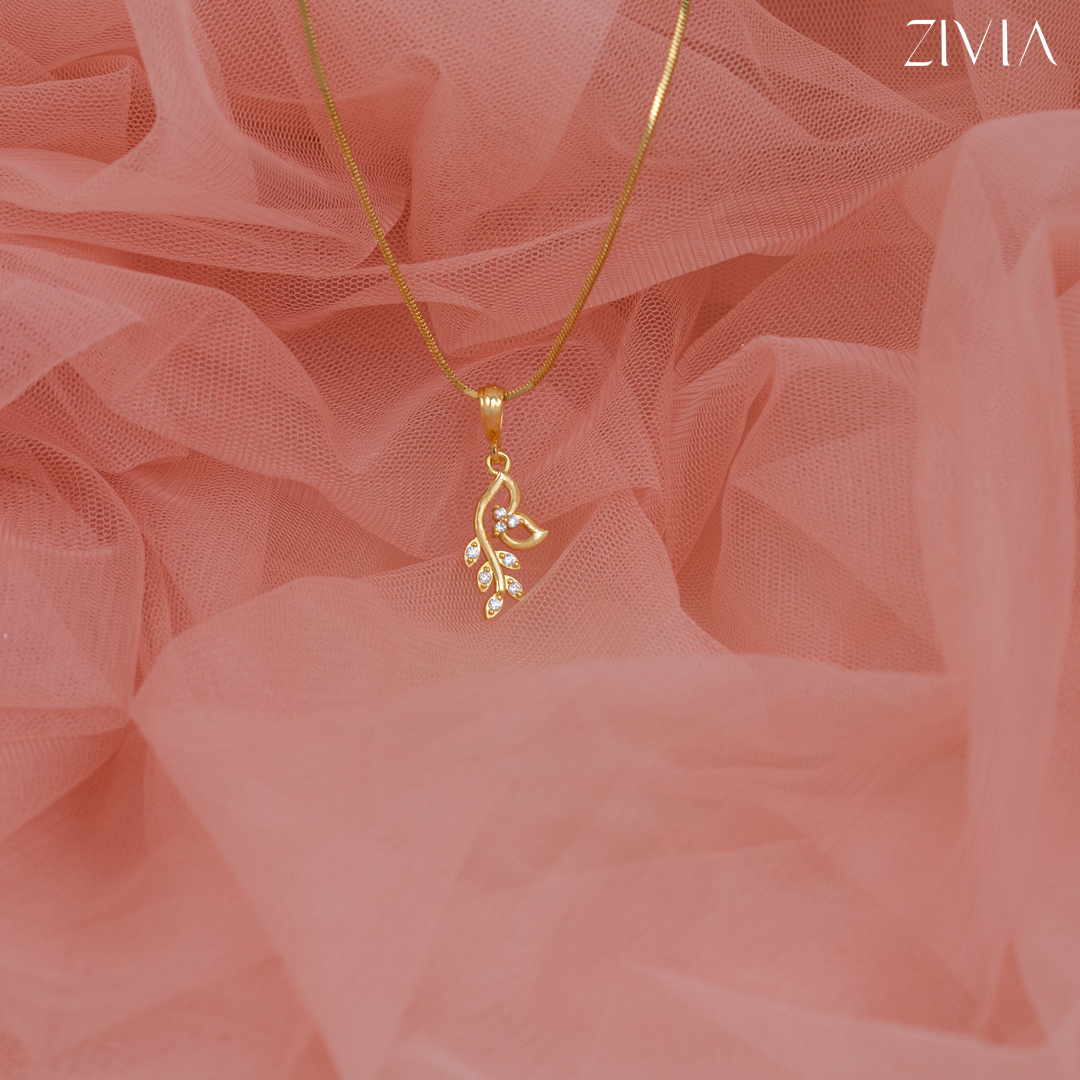 Leaf Pendant with Chain for girls