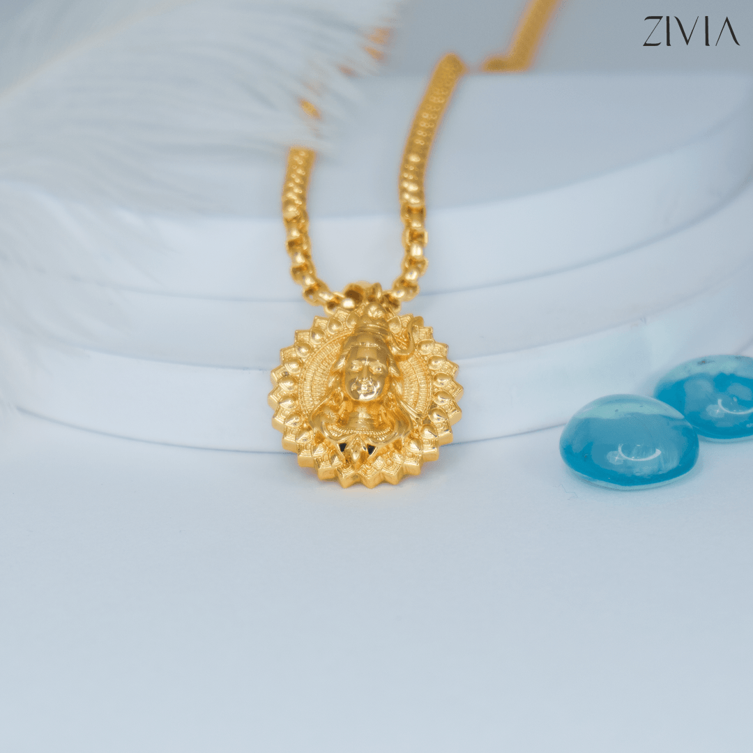 Zivia Mahadev Idol Pendant and chain with Gold Plating