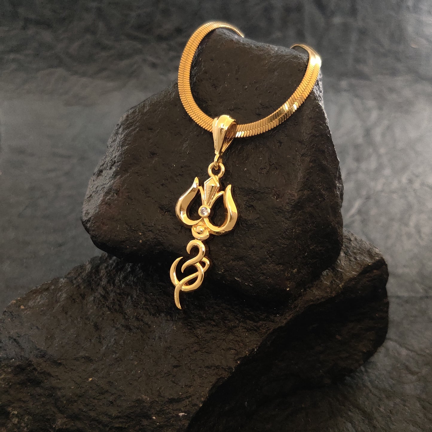 Zivia Trishakti Pendant and Chain with Gold Plated