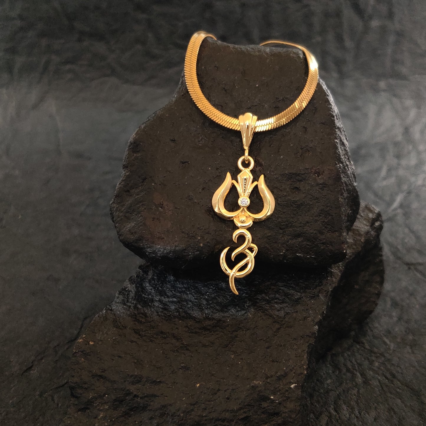 Zivia Trishakti Pendant and Chain with Gold Plated