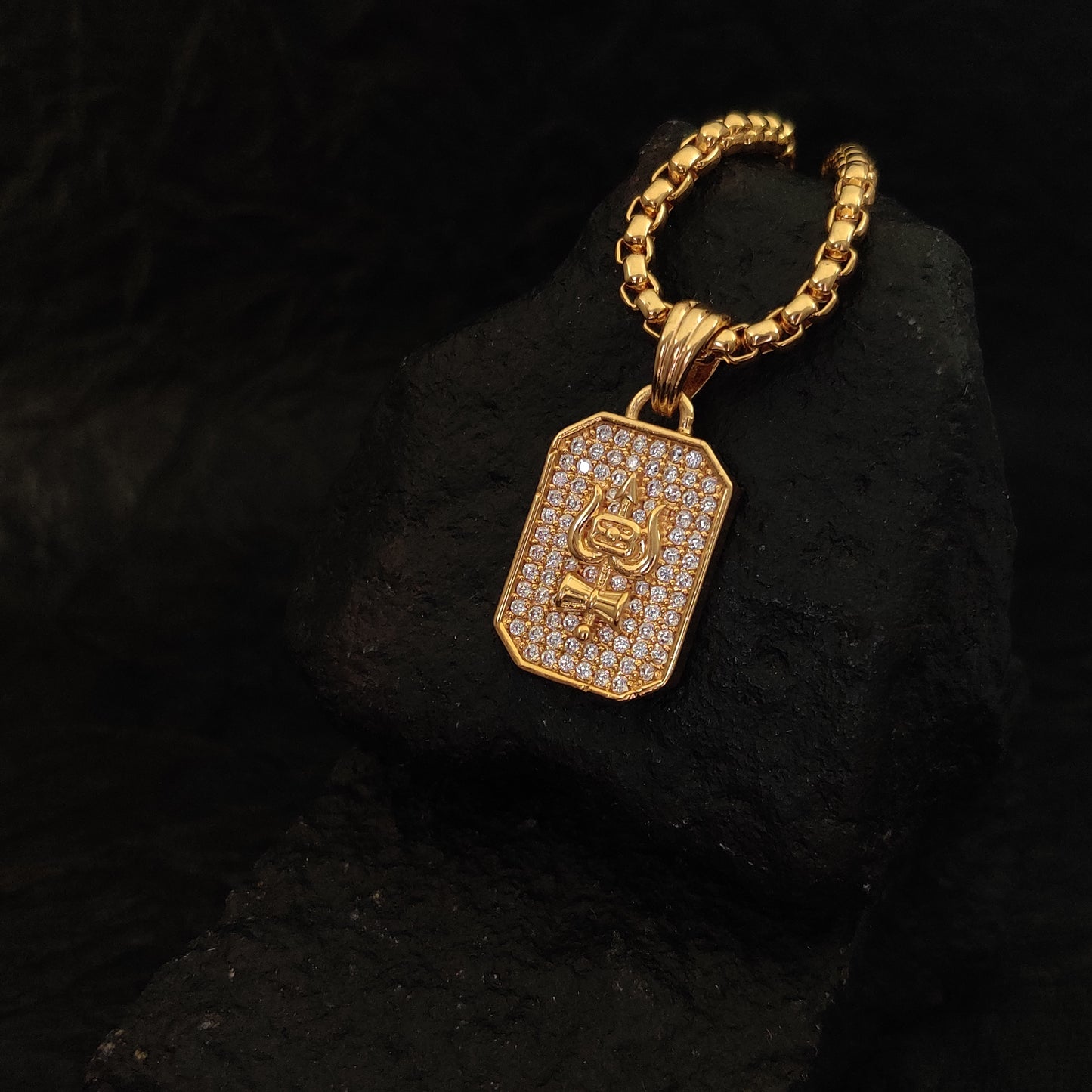 Divine Trishul Gold Plated Pendant with Chain