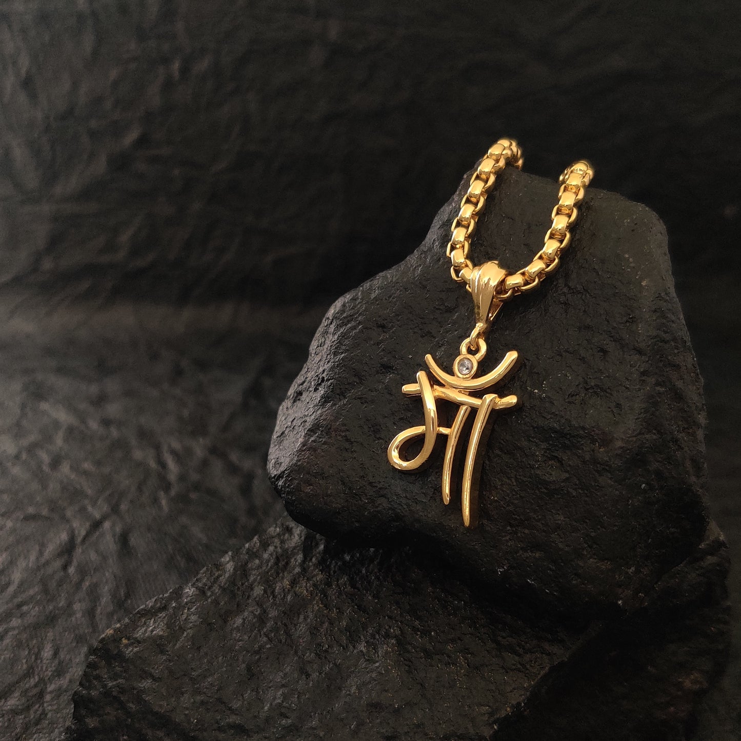 Signature Maa Pendant with Gold plated Chain