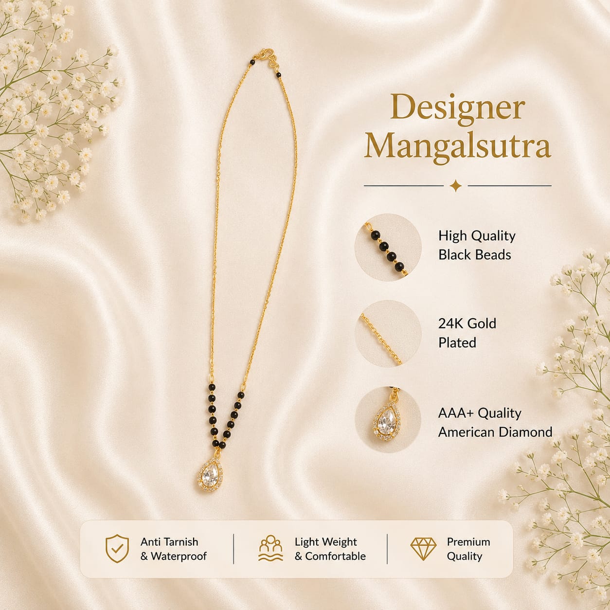 Zivia Celestia Aura Mangalsutra 18k Gold Plated
