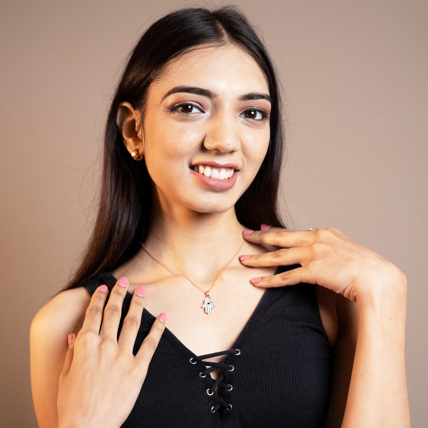 Hamsa turquoise Necklace