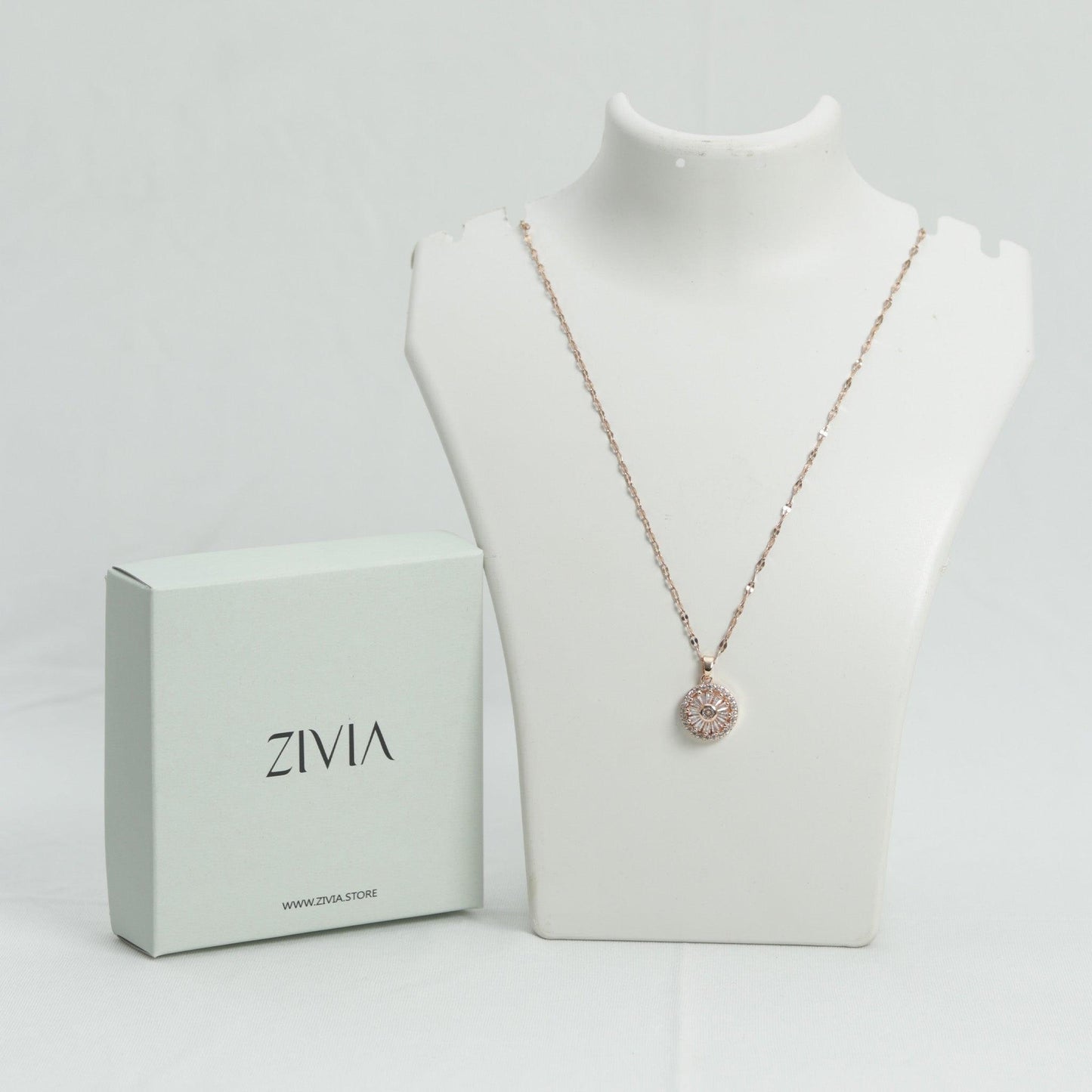 Rose Gold Spinning circle pendant