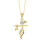Zivia Flute of Faith Krishna Pendant and Italian Chain with 18k Gold Plated