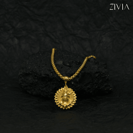 Zivia Mahadev Idol Pendant and chain with Gold Plating