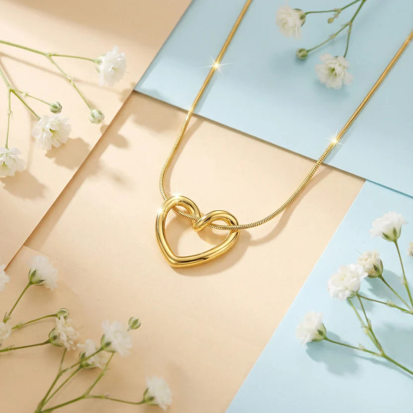 Zivia 18k Gold Plated Promise Heart Pendant with Italian Chain