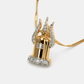Studded Diamond Trishul Om Pendant and Chain with 18k Dual Plating