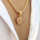 Studded Diamond Trishul Shambhu Gold Plated with Chain