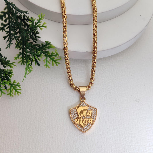 Zivia Elegant Jay Shree Ram Pendant and Chain with gold plated