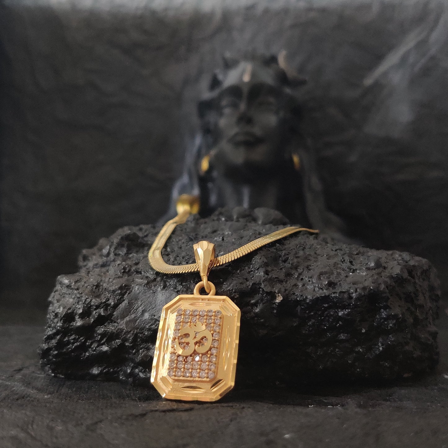 Zivia Divyom Diamond Pendant and Chain with Gold Plated (Special Edition)