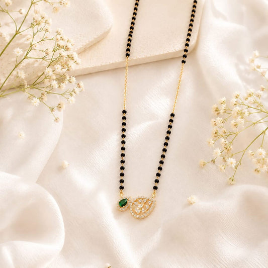Zivia  Emerald Empress Mangalsutra 18k Gold Plated