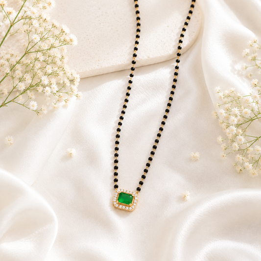 Zivia  Emerald Grace Mangalsutra 18k Gold Plated