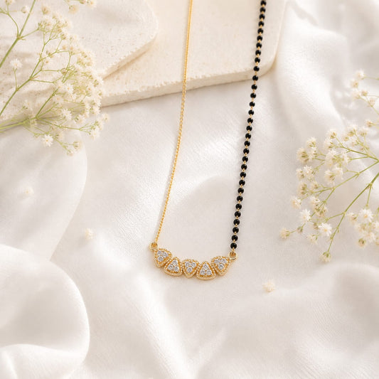 Zivia Triangle Charm Mangalsutra 18k Gold Plated