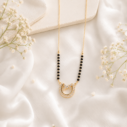 Zivia Lunara Bow Mangalsutra 18k Gold Plated