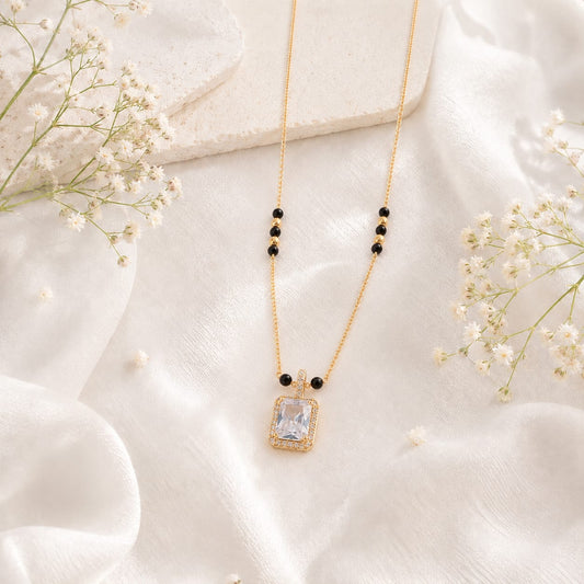 Zivia Regal Solitaire Mangalsutra 18k Gold Plated