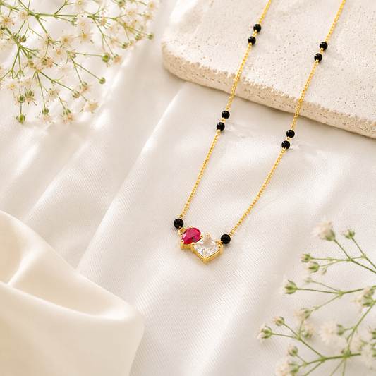 Zivia Crimson Grace Mangalsutra 18k Gold Plated