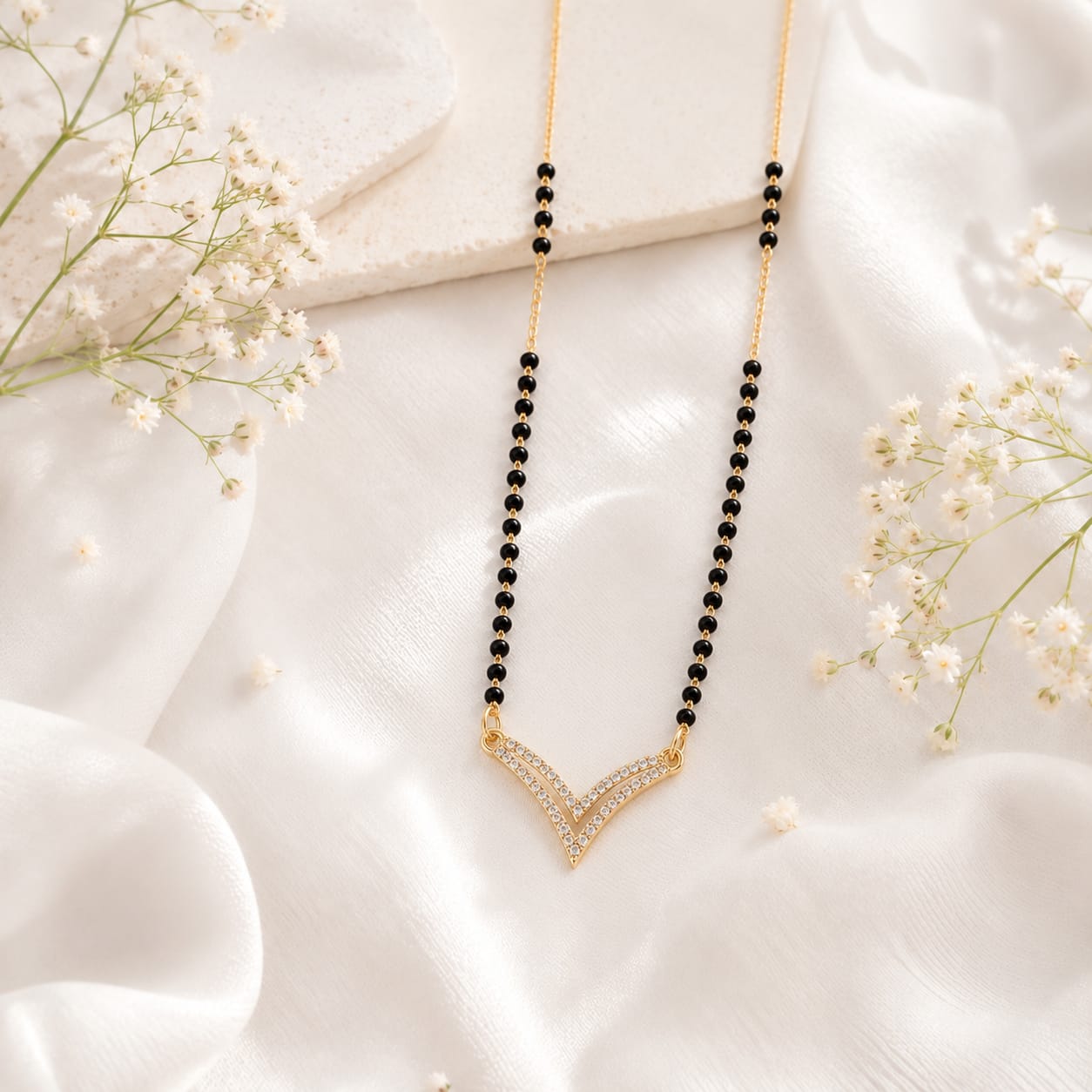 Zivia Velora Diamond Mangalsutra 18k Gold Plated