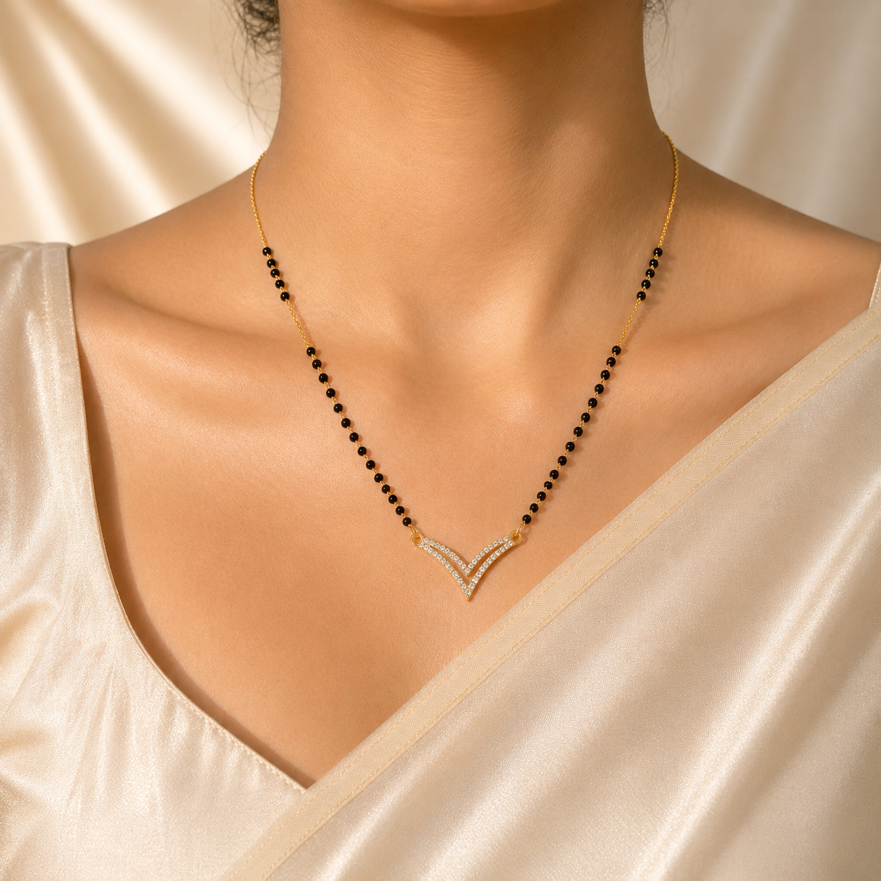 Zivia Velora Diamond Mangalsutra 18k Gold Plated