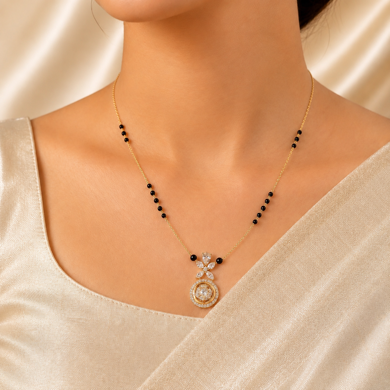 Zivia  Celeste Bow Mangalsutra 18k Gold Plated