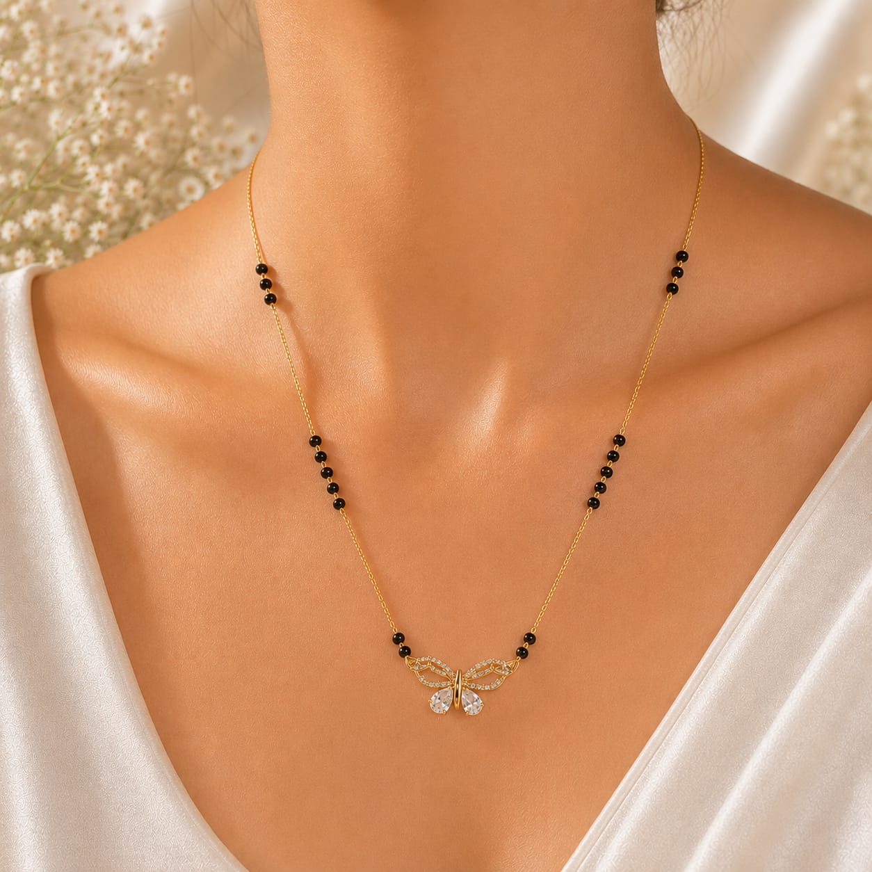 Zivia  Celestial wings Mangalsutra 18k Gold Plated