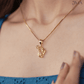 Women's OM Gold pendant and chain