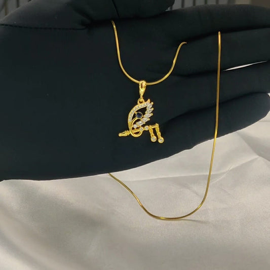 Zivia Krishna Prem Pendant & Chain for Women – 18K Gold Plated
