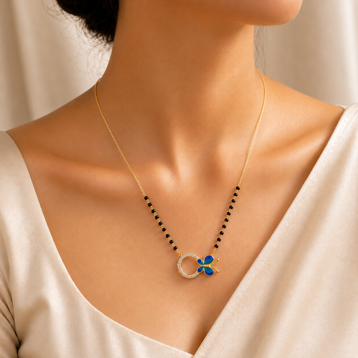 Zivia  Blue Butterfly Mangalsutra 18k Gold Plated (Copy) (Copy)