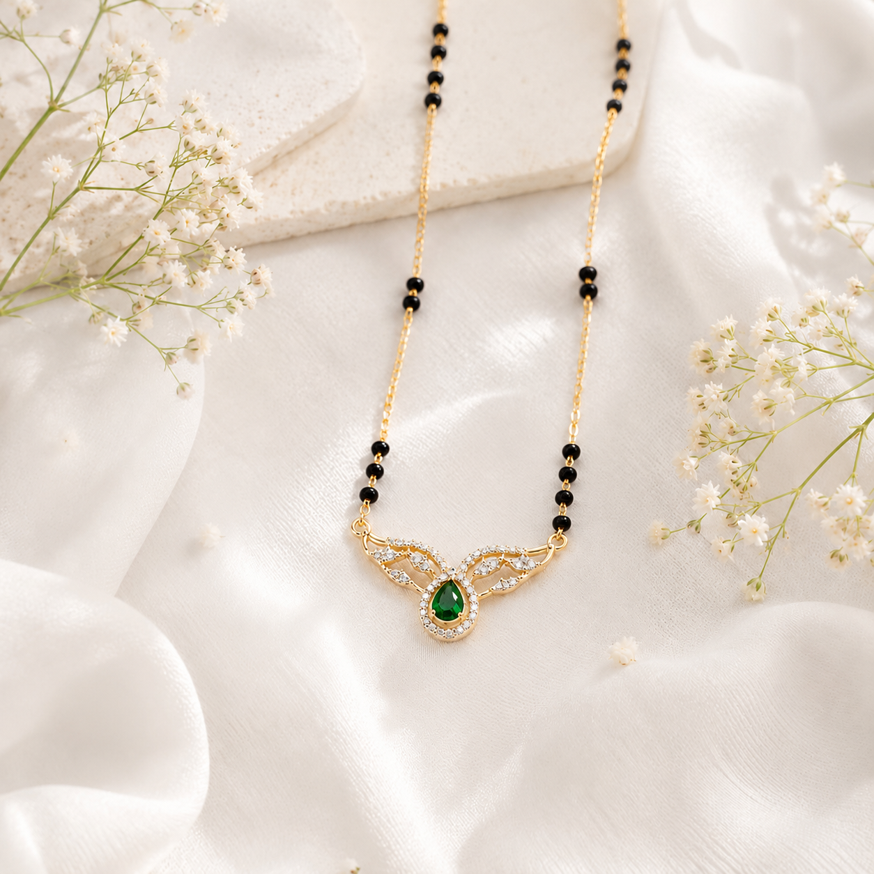 Zivia Angel Wings Mangalsutra 18k Gold Plated