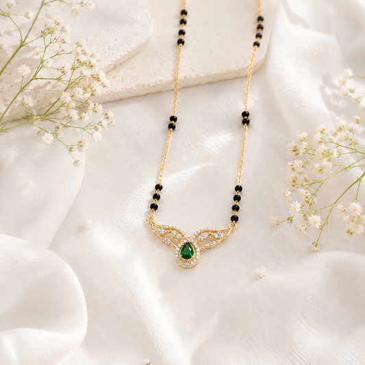 Zivia Angel Wings Mangalsutra 18k Gold Plated