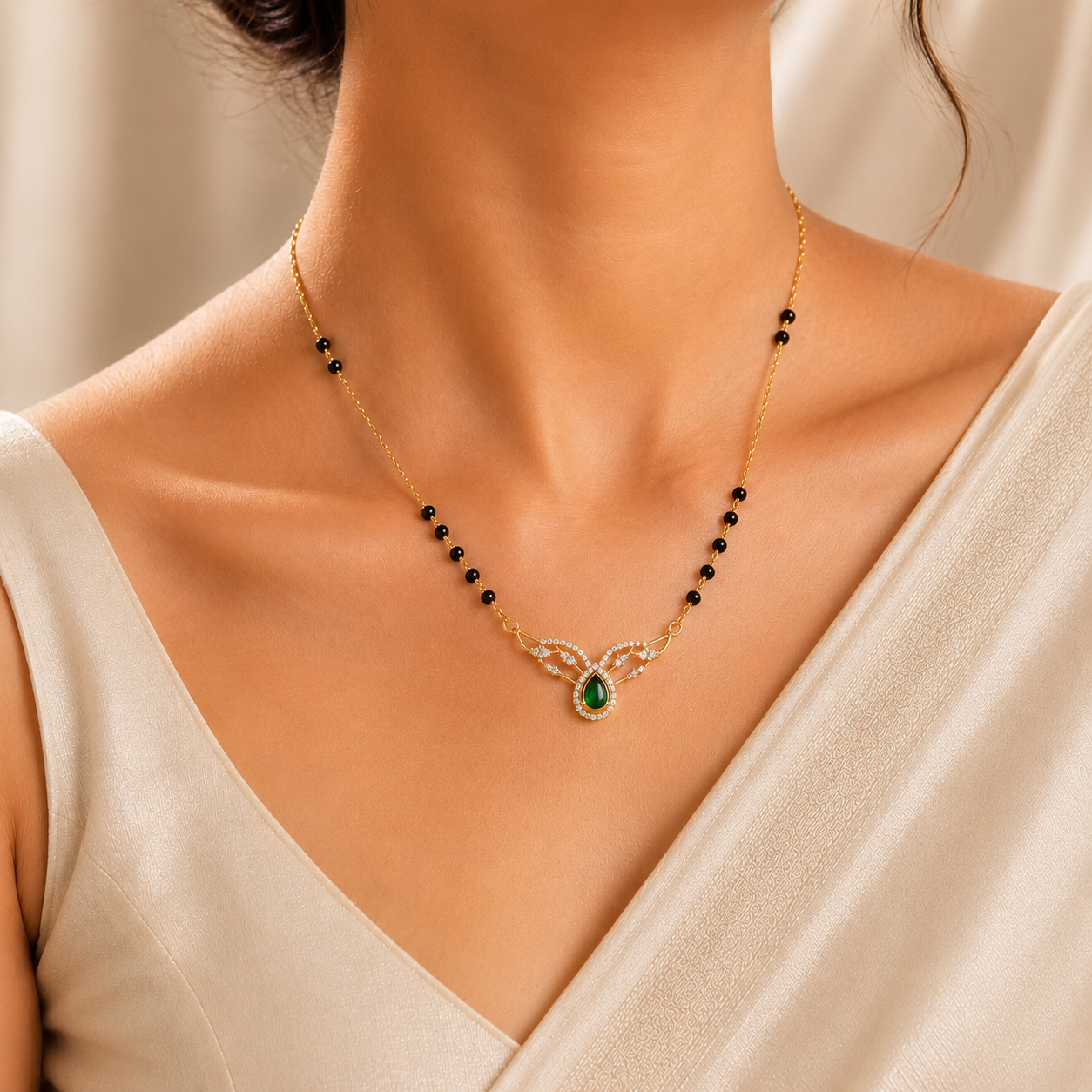 Zivia Angel Wings Mangalsutra 18k Gold Plated