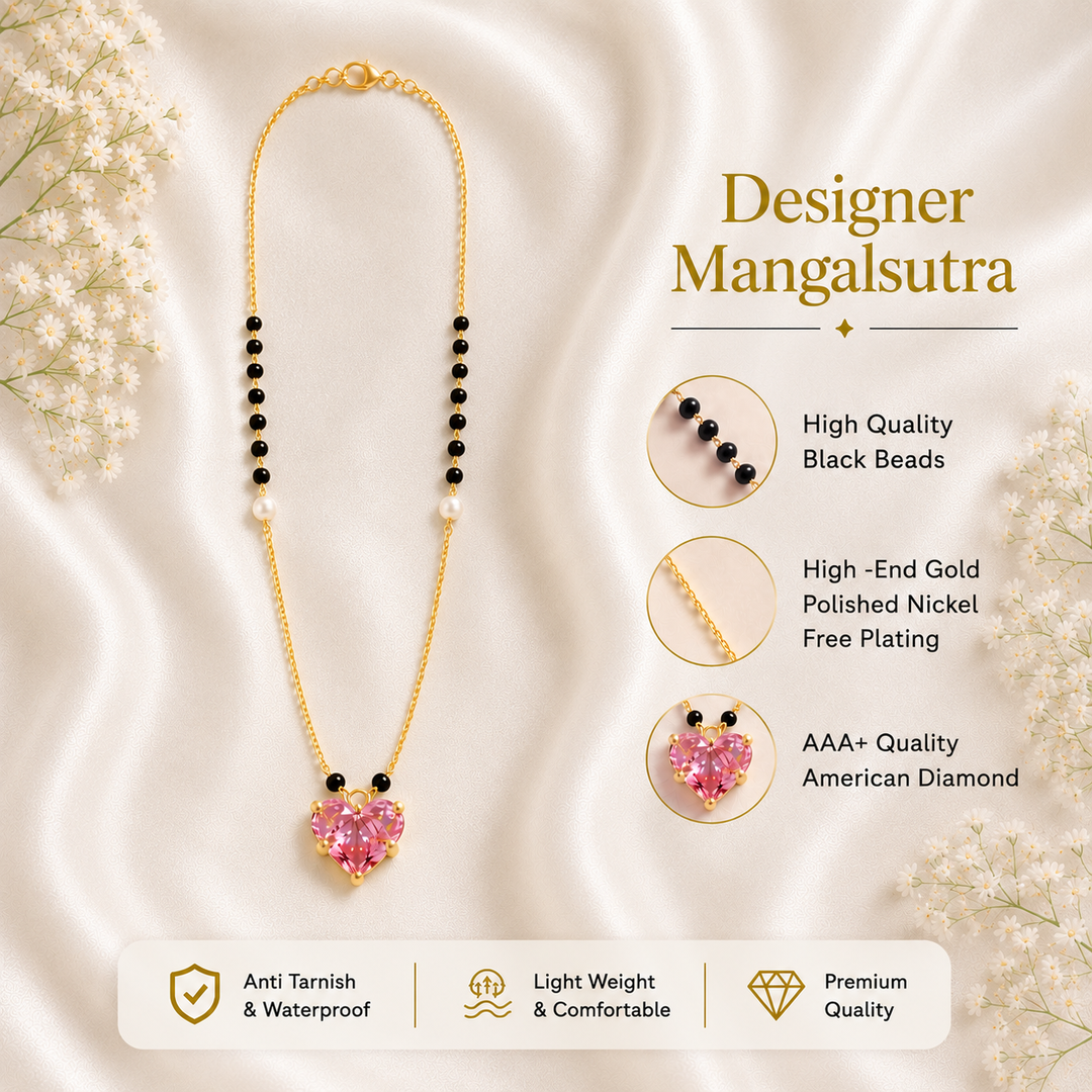 Zivia Rose Love Mangalsutra 18k Gold Plated