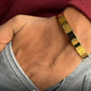 Carved Om 24k Gold Plated Bracelet